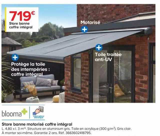 store banne motorisé coffre intégral blooma