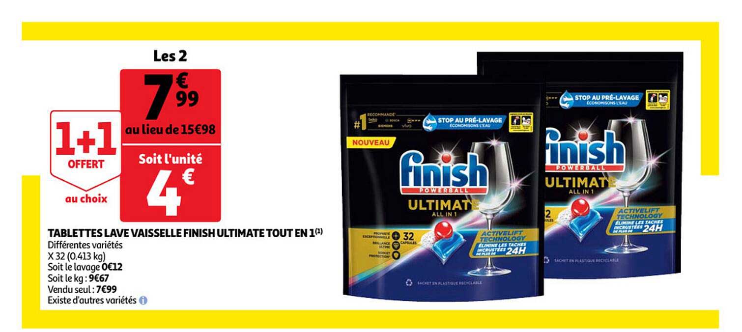 tablettes lave vaisselle finish ultimate tout en 1
