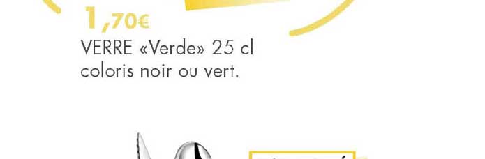 verre "verde" 25 cl coloris noir ou vert