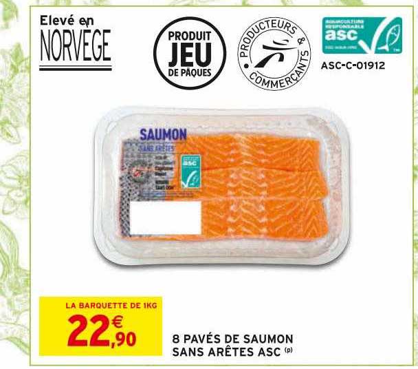 8 pavés de saumon sans arêtes asc