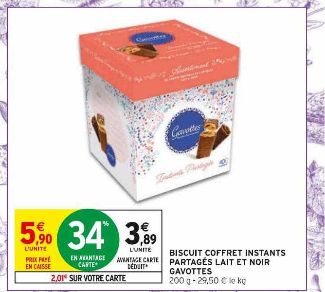 biscuit coffret instants partagés lait et noir gavottes