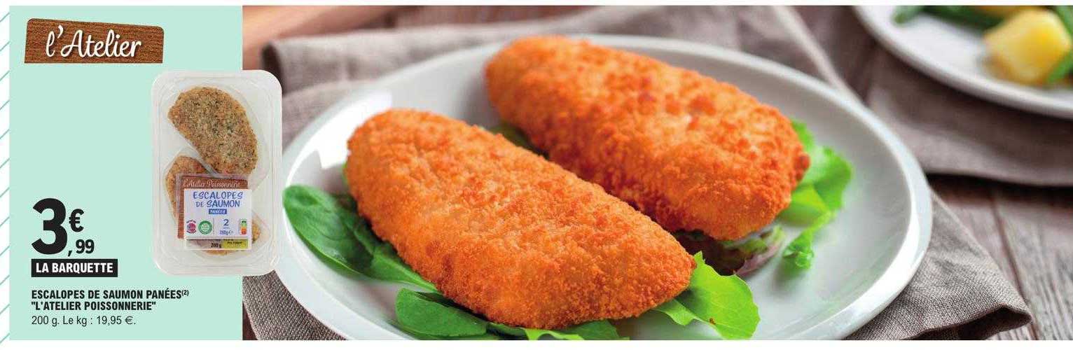escalopes de saumon panées "l'atelier poissonnerie"