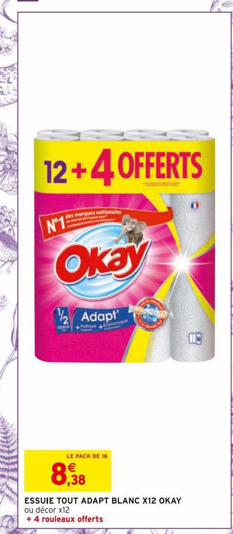 essuie tout adapt blanc x 12 okay