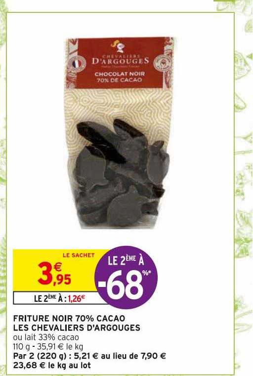 friture noir 70% cacao les chevaliers d'argouges