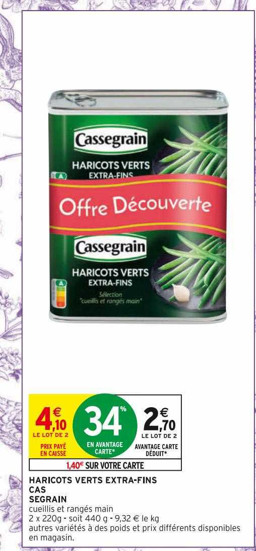 haricots verts extra-fins cassegrain