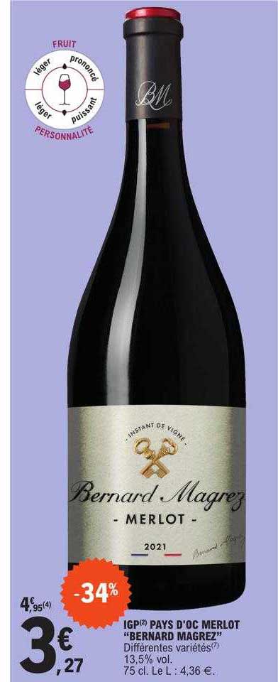 igp pays d'oc merlot "bernard magrez"