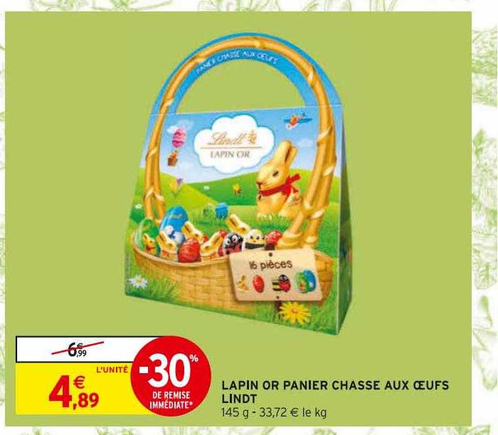 Lapin Or Panier Chasse Aux œufs Lindt