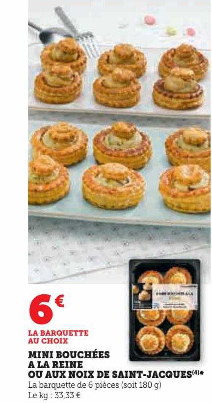 mini bouchées à la reine ou aux noix de saint-jacques