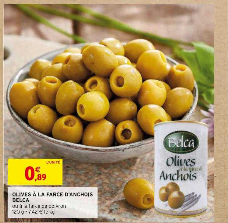 olives à la farce d'anchois belca