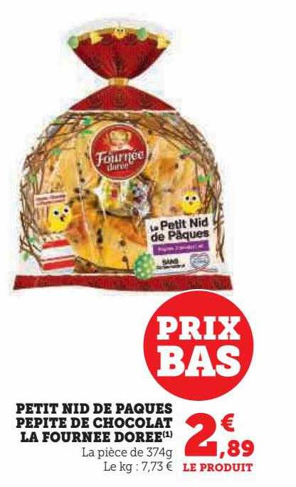 petit nid de pâques pépite de chocolat la fournée dorée