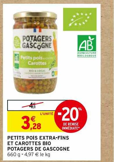 petits pois extra-fins et carottes bio potagers de gascogne