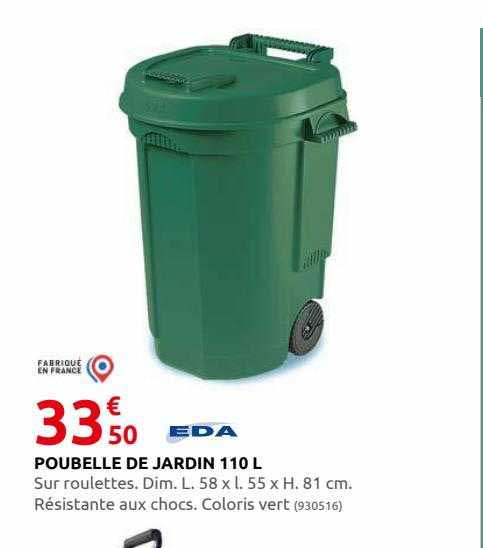 poubelle de jardin 110l eda