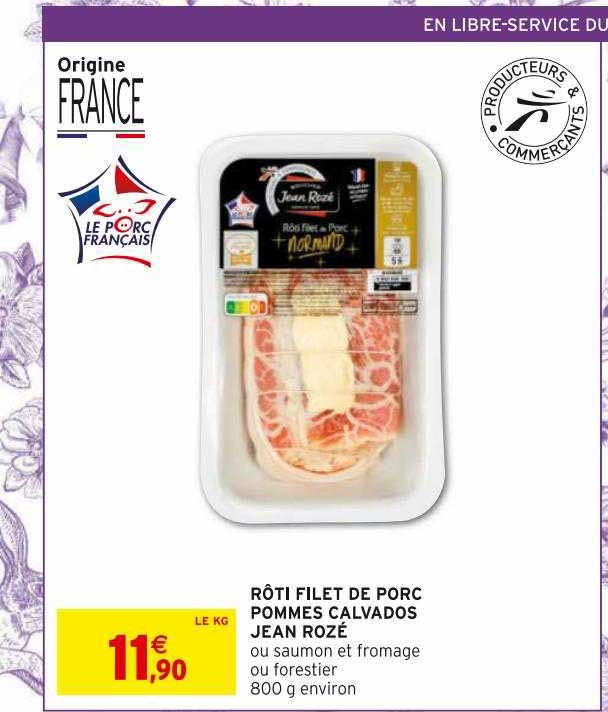rôti filet de porc pomme calvados jean rozé