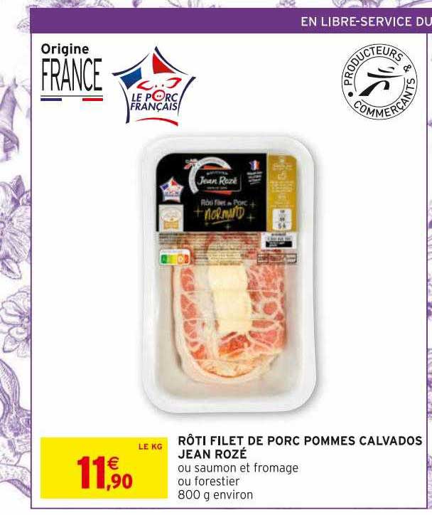 rôti filet de porc pommes calvados jean rozé