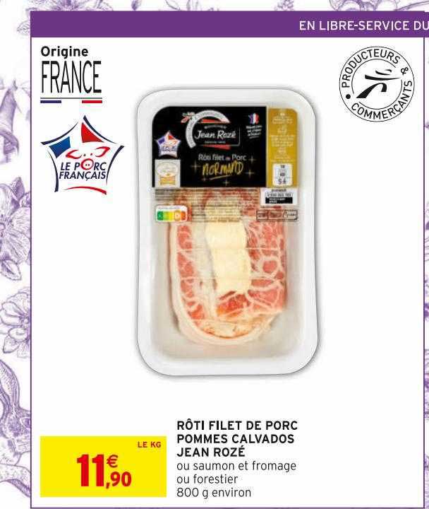 rôti filet de porc pommes calvados jean rozé
