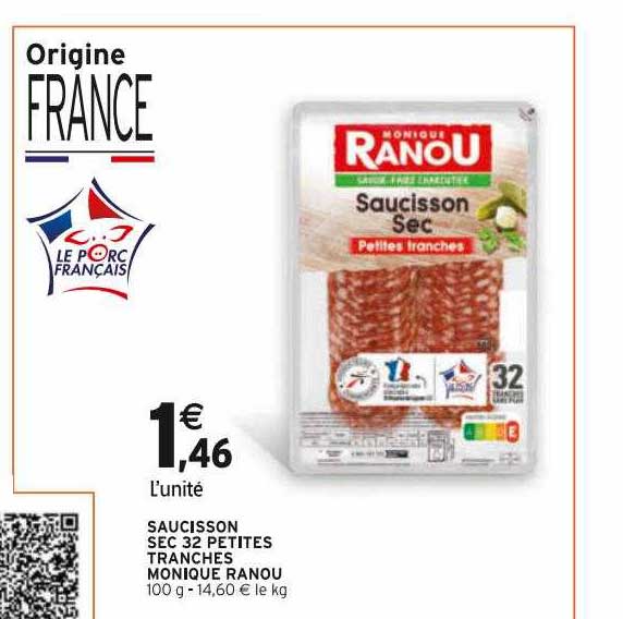 saucisson sec 32 petites tranches monique ranou