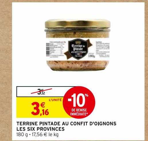 terrine pintade au confit d'oignons les six provinces