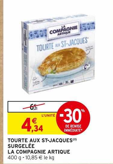tourte aux st-jacques surgelée la compagnie artique