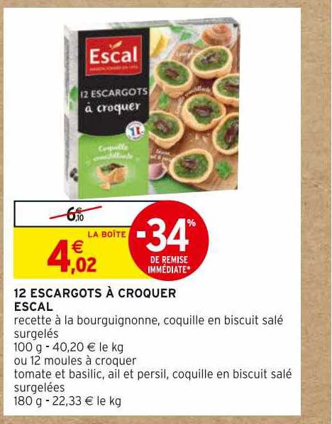 12 Escargots à Croquer Escal