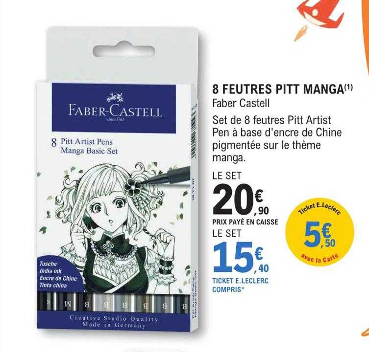 8 feutres pitt manga faber castell