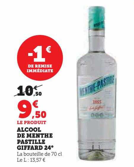 alcool de menthe pastille giffard 24°