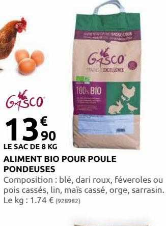 aliment bio pour poule pondeuses gasco