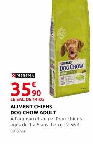 aliment chiens dog chow adult purina