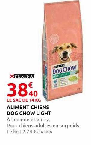 aliment chiens dog chow light purina
