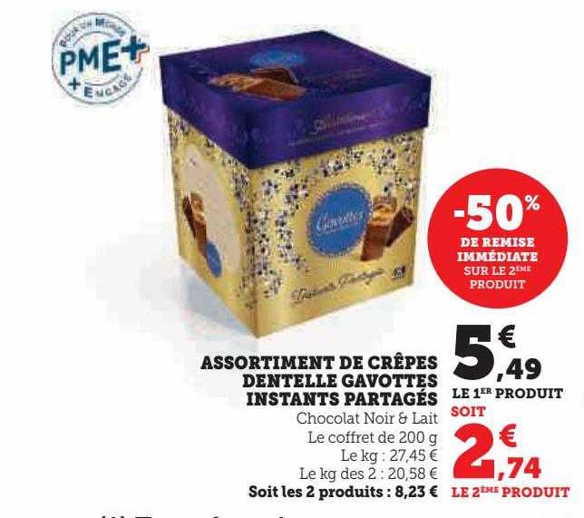 assortiment de crêpes dentelle gavottes instants partagés