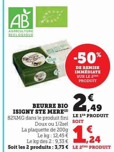 beurre bio isigny ste mère