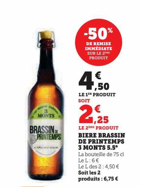 bière brassin de printemps 3 monts 5.5°