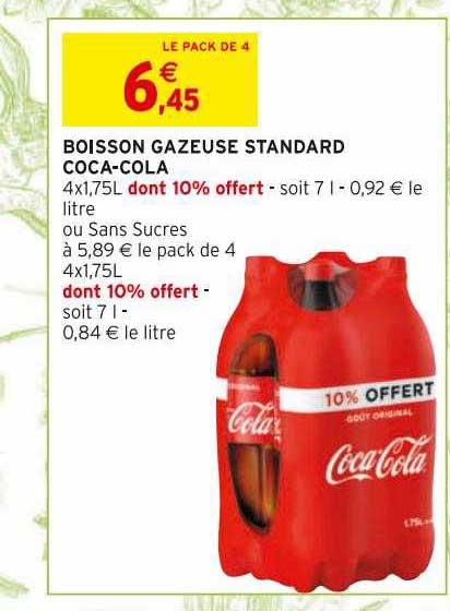boisson gazeuse standard coca-cola