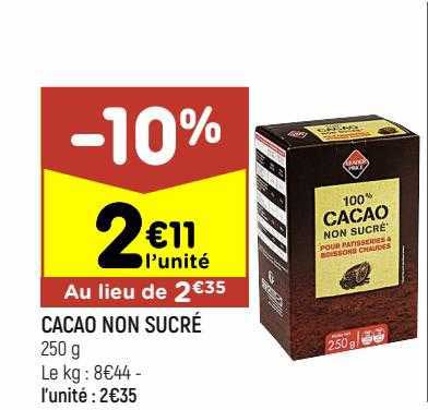 cacao non sucré