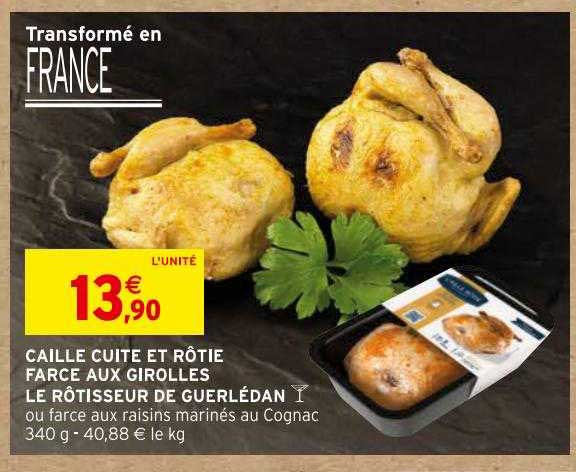 caille cuite et rôtie farce aux girolles le rôtisseur de guerlédan