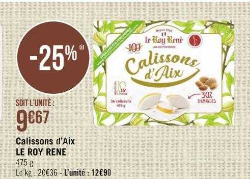 calissons d'aix le roy rené