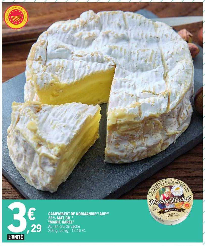 camembert de normandie aop 22% mat.gr. "marie harel"