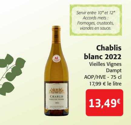chablis blanc 2022 vieilles vignes dampt aop-hve