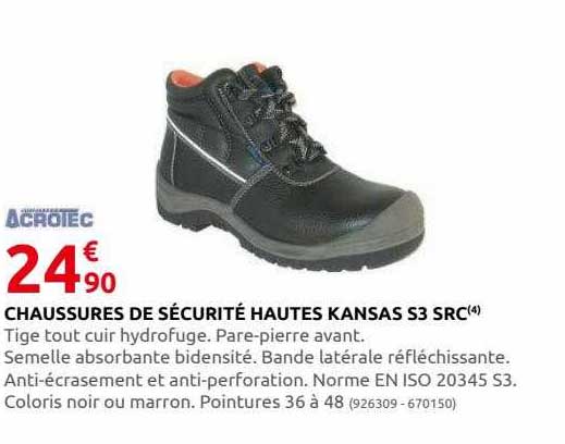 chaussures de sécurité hautes kansas s3 src
