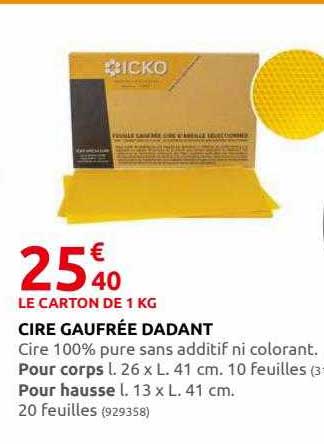 cire gaufrée dadant
