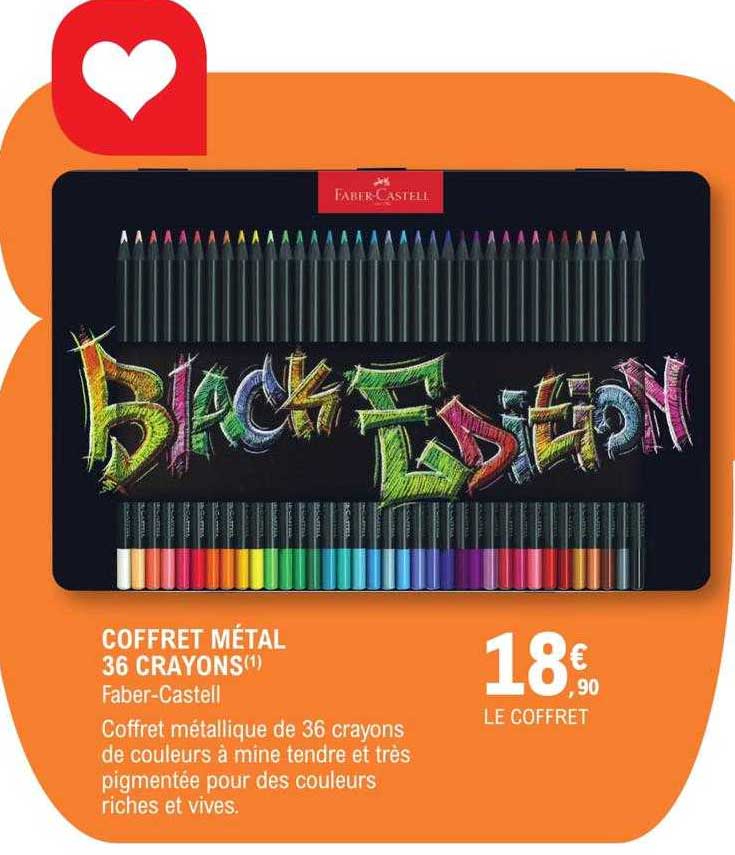 coffret métal 36 crayons faber-castell