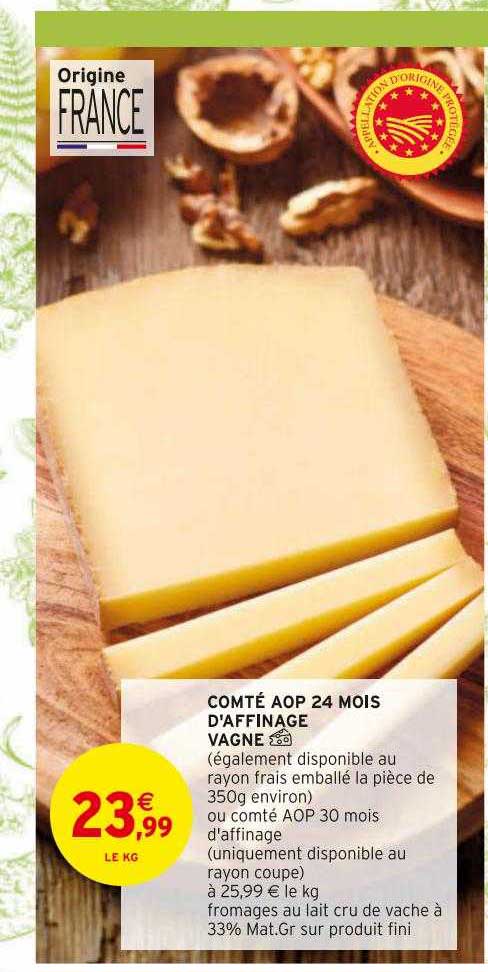 comté aop 24 mois d'affinage vagne