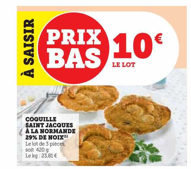 coquille saint jacques à la normande 29% de noix