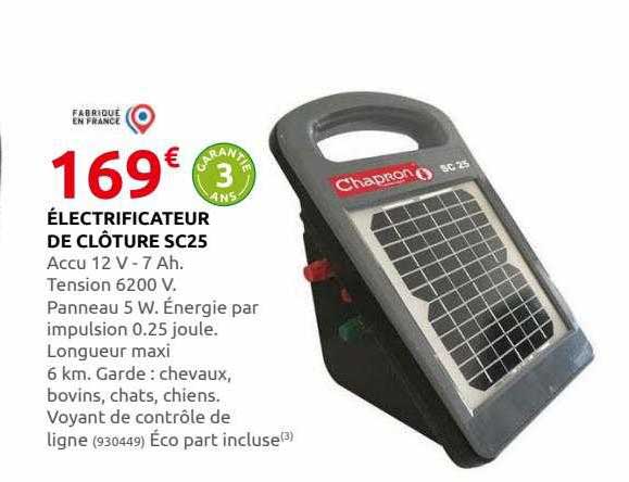 électrificateur de clôture sc25 chapron