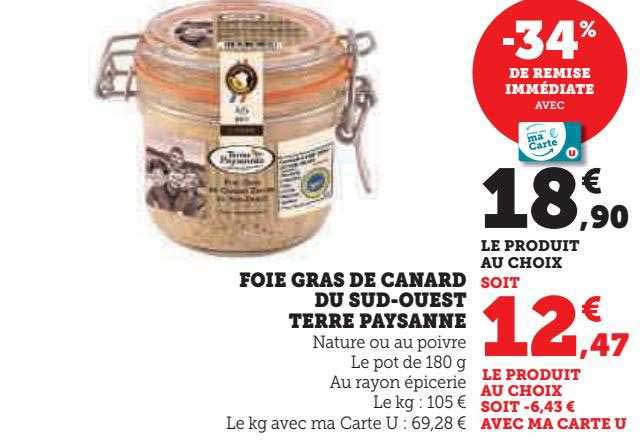 Foie Gras De Canard Du Sud-ouest Terre Paysanne