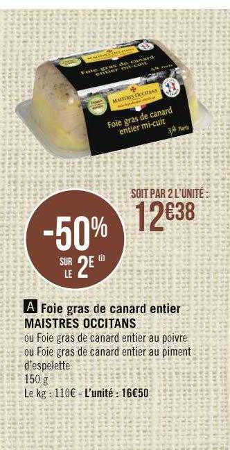 foie gras de canard entier maistres occitans