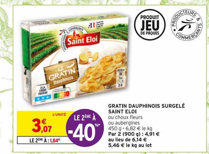 gratin dauphinois surgelé saint éloi