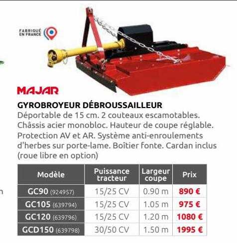 gyrobroyeur débroussailleur majar