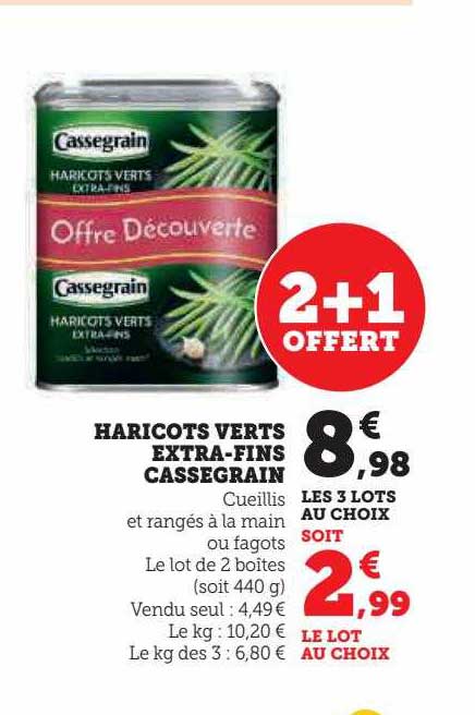 haricots verts extra-fins cassegrain