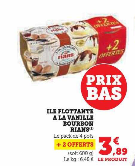 île flottante à la vanille bourbon rians