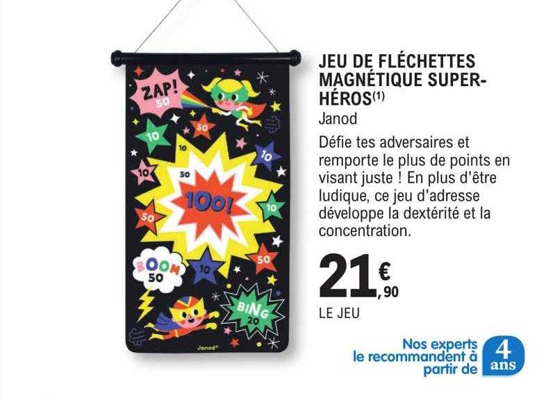 jeu de fléchettes magnétique super-héros janod